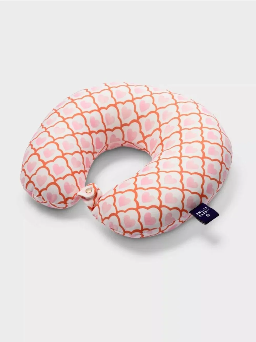 NWT Roller Rabbit x Target geo hearts pink white travel neck pillow